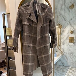 Plaid Double-Breasted Coat